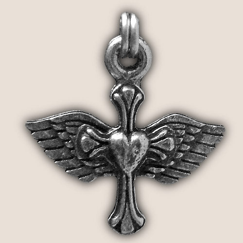 ZP29 - Heart Cross Angel Zipper Pull