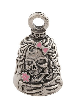 Lady Skull Pink Enamel Bell by Guardian Bell